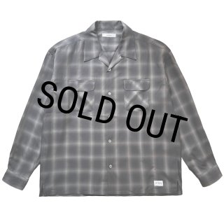 exodus brand/RAYON OMBRE CHECK L/S SHIRT（BLACK）［レーヨン