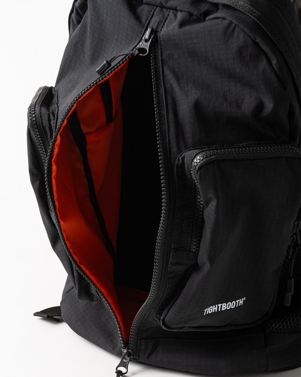 画像4: TIGHTBOOTH/DOUBLE POCKET RIPSTOP BACKPACK（Black）［リップストップバックパック-26春夏］ (4)