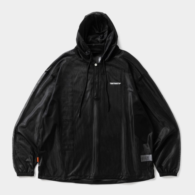 画像1: TIGHTBOOTH/LABEL LOGO SHEER PARKA（Black）［ラベルロゴシアーパーカー-26春夏］