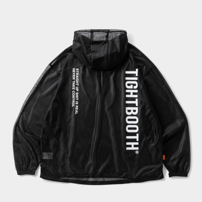 画像2: TIGHTBOOTH/LABEL LOGO SHEER PARKA（Black）［ラベルロゴシアーパーカー-26春夏］