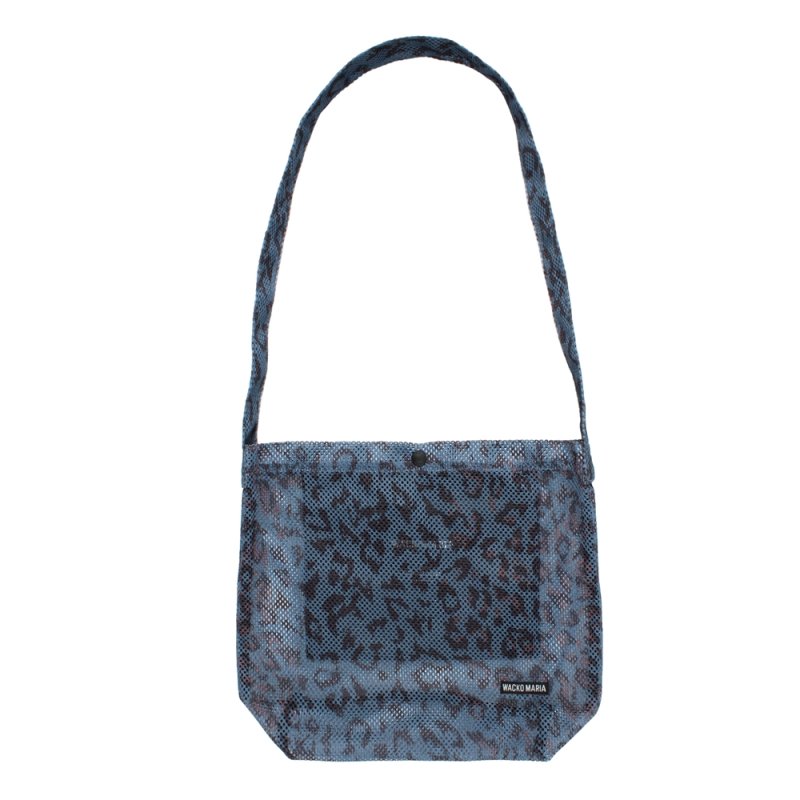 画像1: WACKO MARIA/SPEAK EASY / LEOPARD MESH SHOULDER BAG（NAVY）［レオパードメッシュショルダーバッグ-26春夏］