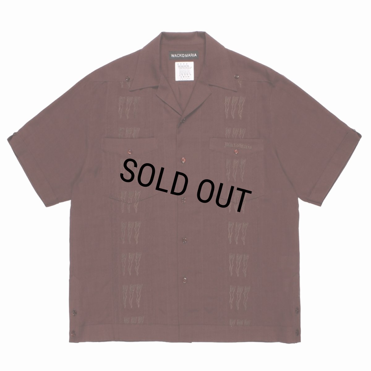 画像1: WACKO MARIA/CUBA SHIRT（BROWN）［キューバシャツ-26春夏］ (1)