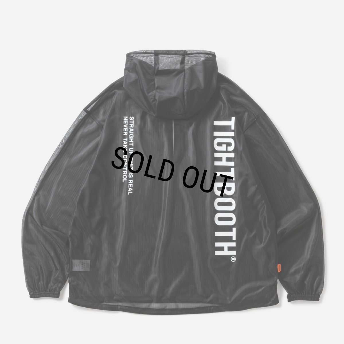 画像1: TIGHTBOOTH/LABEL LOGO SHEER PARKA（Black）［ラベルロゴシアーパーカー-26春夏］ (1)