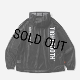 TIGHTBOOTH/LABEL LOGO SHEER PARKA（Black）［ラベルロゴシアー