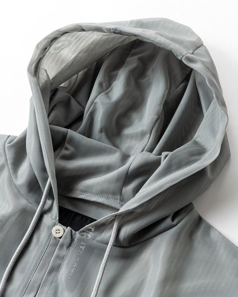画像3: TIGHTBOOTH/LABEL LOGO SHEER PARKA（Gray）［ラベルロゴシアーパーカー-26春夏］ (3)