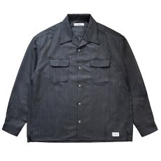 画像1: exodus brand/WOOL GLITTER STRIPE L/S SHIRT（BLACK/GOLD）［ウールグリッターストライプシャツ-26春夏］ (1)