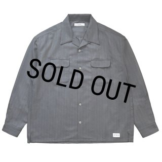 exodus brand/WOOL GLITTER STRIPE L/S SHIRT（BLACK/GOLD）［ウール