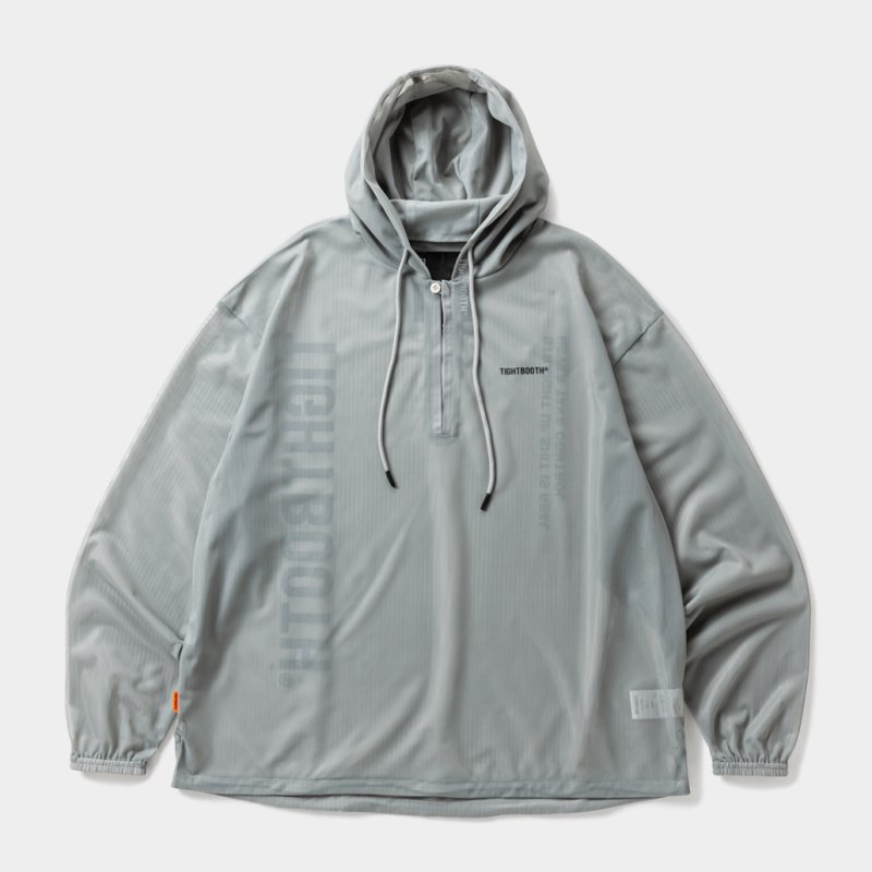 画像1: TIGHTBOOTH/LABEL LOGO SHEER PARKA（Gray）［ラベルロゴシアーパーカー-26春夏］