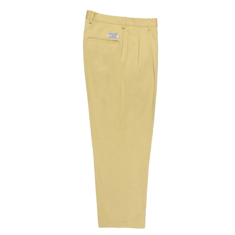 画像1: WACKO MARIA/SOLBIATI / DOUBLE PLEATED TROUSERS（YELLOW）［ツータックチノトラウザース-26春夏］