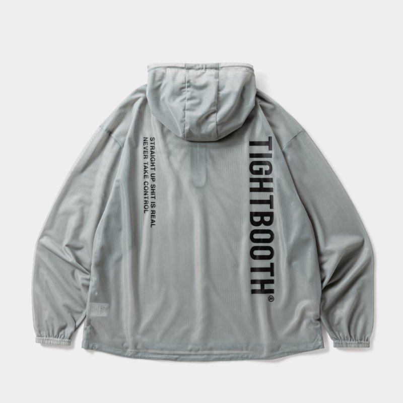 画像2: TIGHTBOOTH/LABEL LOGO SHEER PARKA（Gray）［ラベルロゴシアーパーカー-26春夏］