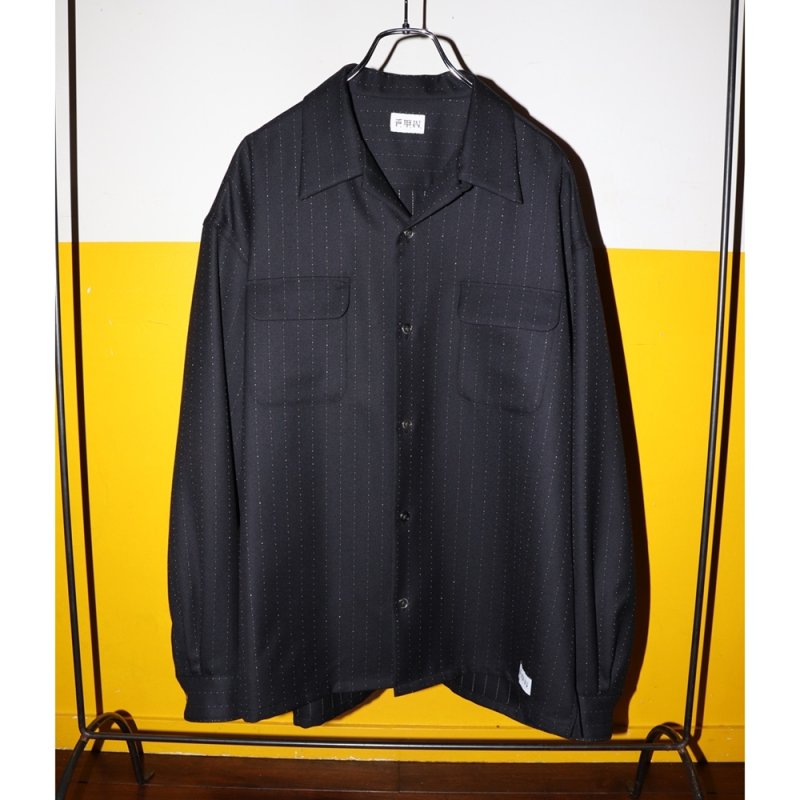 画像2: exodus brand/WOOL GLITTER STRIPE L/S SHIRT（BLACK/GOLD）［ウールグリッターストライプシャツ-26春夏］