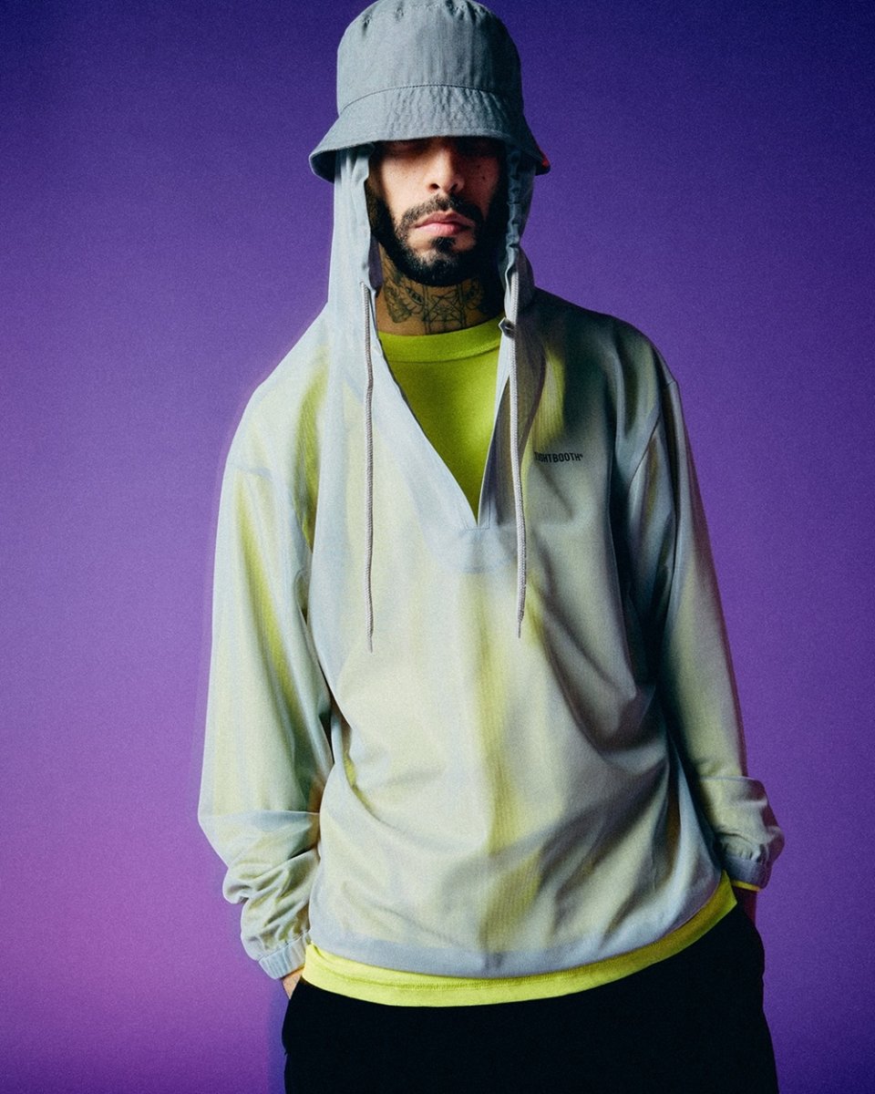 画像16: TIGHTBOOTH/LABEL LOGO SHEER PARKA（Gray）［ラベルロゴシアーパーカー-26春夏］ (16)