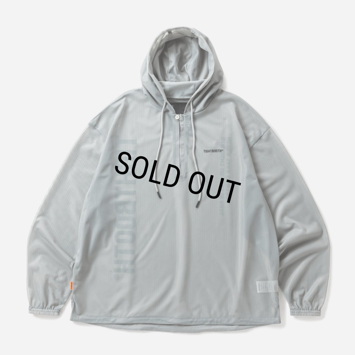 画像2: TIGHTBOOTH/LABEL LOGO SHEER PARKA（Gray）［ラベルロゴシアーパーカー-26春夏］ (2)