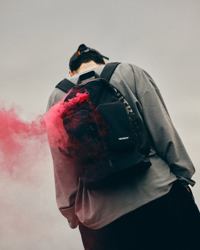 画像3: TIGHTBOOTH/DOUBLE POCKET RIPSTOP BACKPACK（Black）［リップストップバックパック-26春夏］