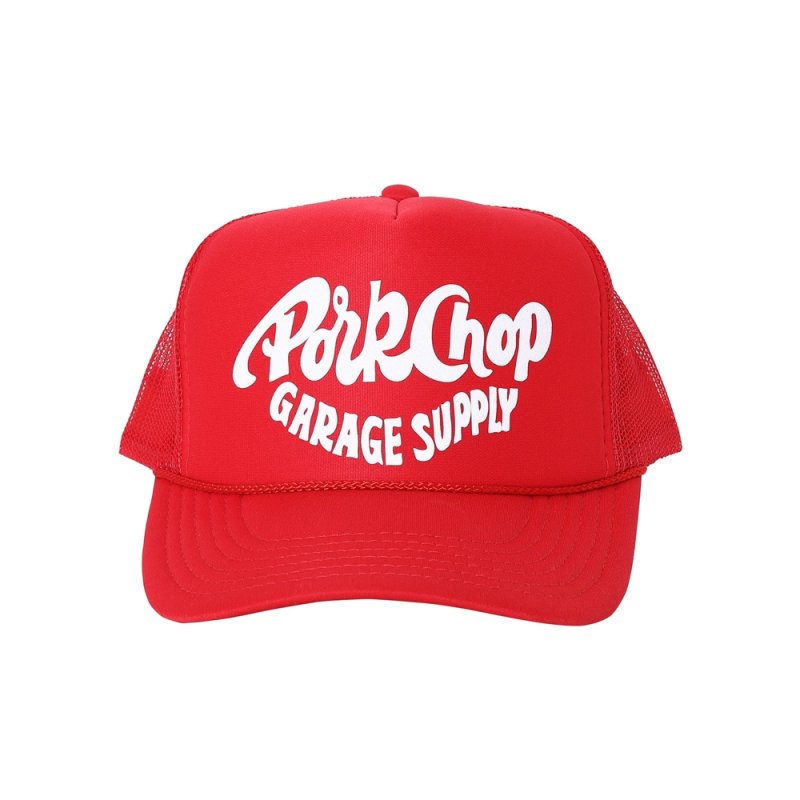 画像1: PORKCHOP/PORKY MESH CAP（RED）［ポーキーメッシュキャップ-26春夏］