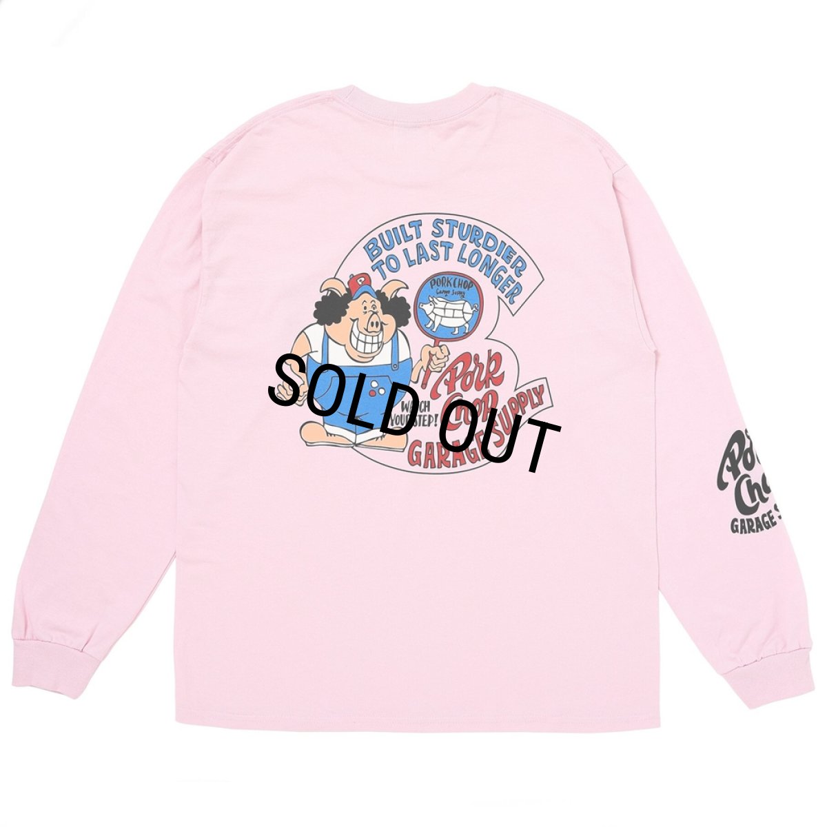 画像1: PORKCHOP/PORKY L/S TEE（LIGHT PINK）［ポーキー長袖T-26春夏］ (1)