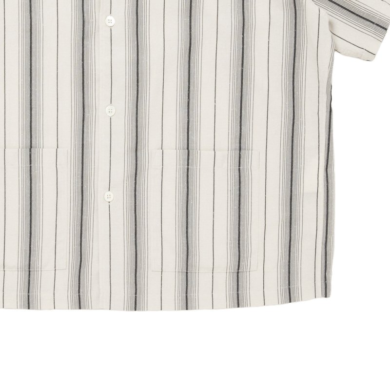 画像3: COOTIE PRODUCTIONS/Dobby Chain Stripe S/S Cavana Shirt（Ivory）［ドビーチェーンストライプカバナシャツ-26春夏］