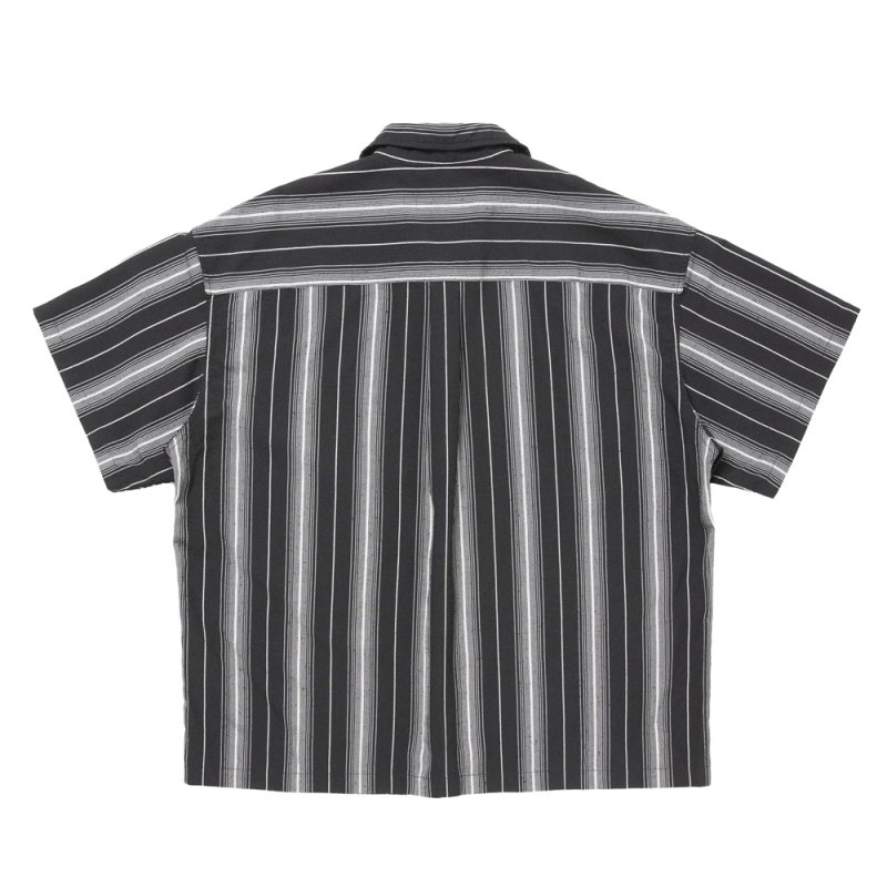 画像2: COOTIE PRODUCTIONS/Dobby Chain Stripe S/S Cavana Shirt（Black）［ドビーチェーンストライプカバナシャツ-26春夏］