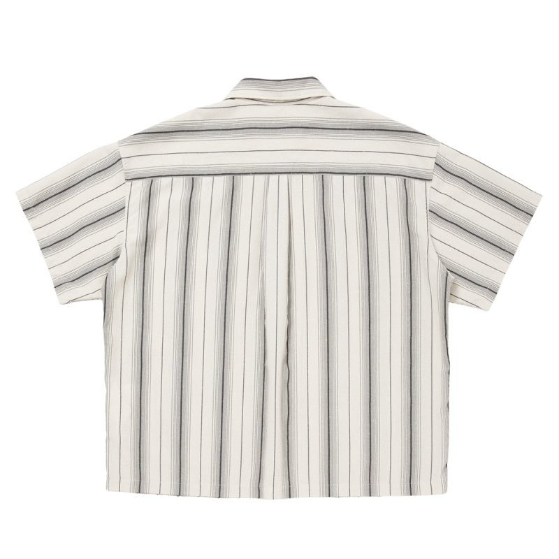 画像2: COOTIE PRODUCTIONS/Dobby Chain Stripe S/S Cavana Shirt（Ivory）［ドビーチェーンストライプカバナシャツ-26春夏］