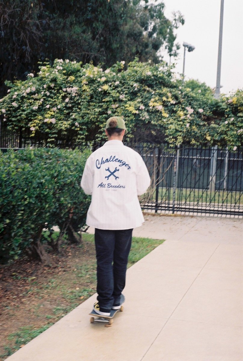 画像10: CHALLENGER/L/S STRIPE MECHANIC SHIRT（WHITE）［ストライプメカニックシャツ-26春夏］ (10)