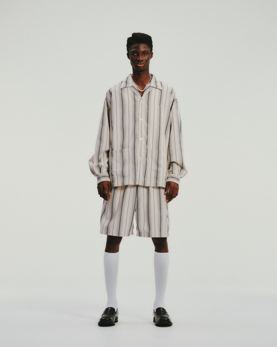 画像7: COOTIE PRODUCTIONS/Dobby Chain Stripe Easy Shorts（Black）［ドビーチェーンストライプイージーショーツ-26春夏］ (7)