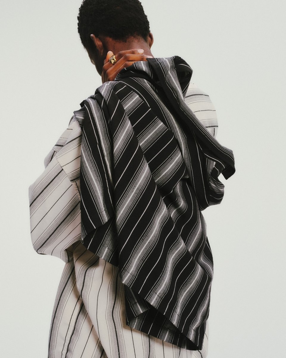 画像6: COOTIE PRODUCTIONS/Dobby Chain Stripe S/S Cavana Shirt（Ivory）［ドビーチェーンストライプカバナシャツ-26春夏］ (6)