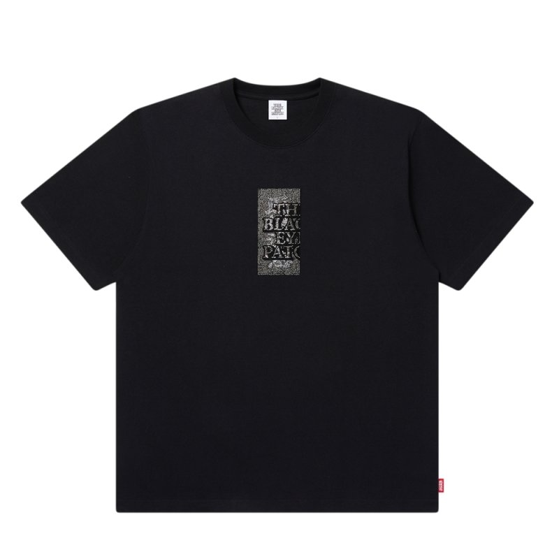 画像1: BlackEyePatch/RHINESTONE GRAYSCALE HWC LABEL TEE（BLACK）