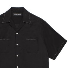 画像2: WACKO MARIA/50'S OPEN COLLAR SHIRT（BLACK）［ピンポイントステッチ50'Sオープンカラーシャツ-26春夏］ (2)