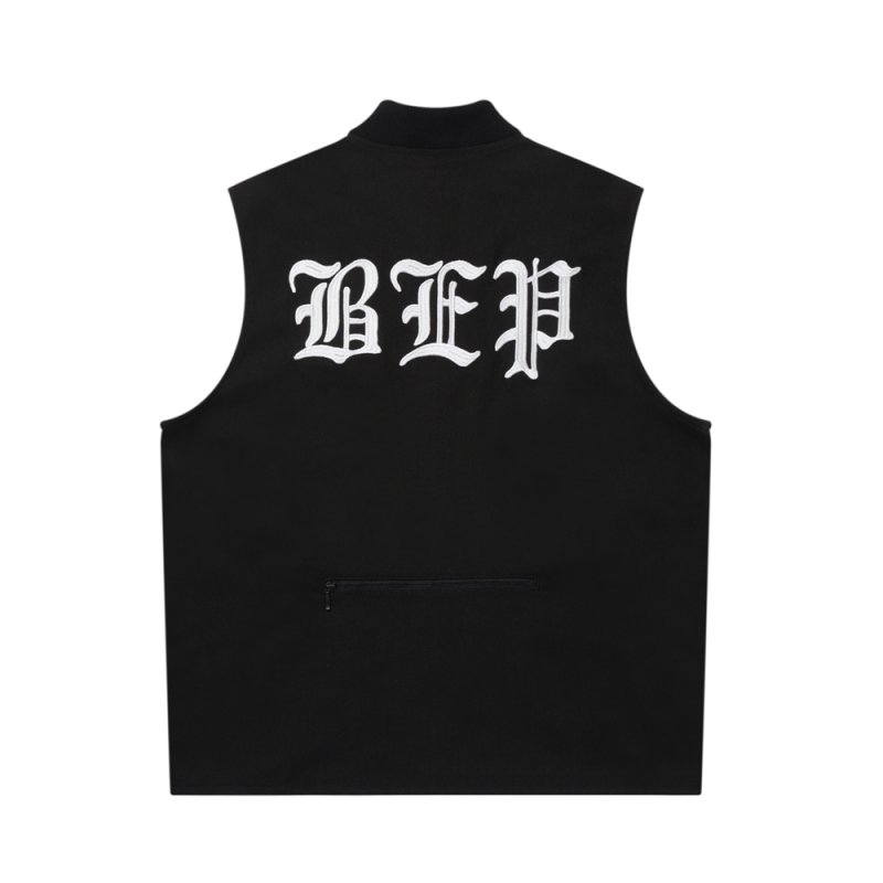 画像2: BlackEyePatch/3 LETTER OE WASHED BIKER VEST（BLACK）