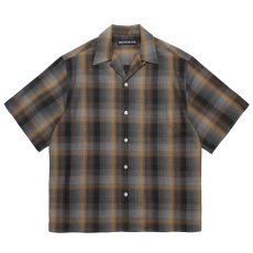 画像1: WACKO MARIA/OMBRE CHECK OPEN COLLAR SHIRT（GRAY）［オンブレチェックオープンカラーシャツ-26春夏］ (1)