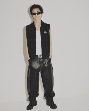 画像3: BlackEyePatch/3 LETTER OE WASHED BIKER VEST（BLACK） (3)