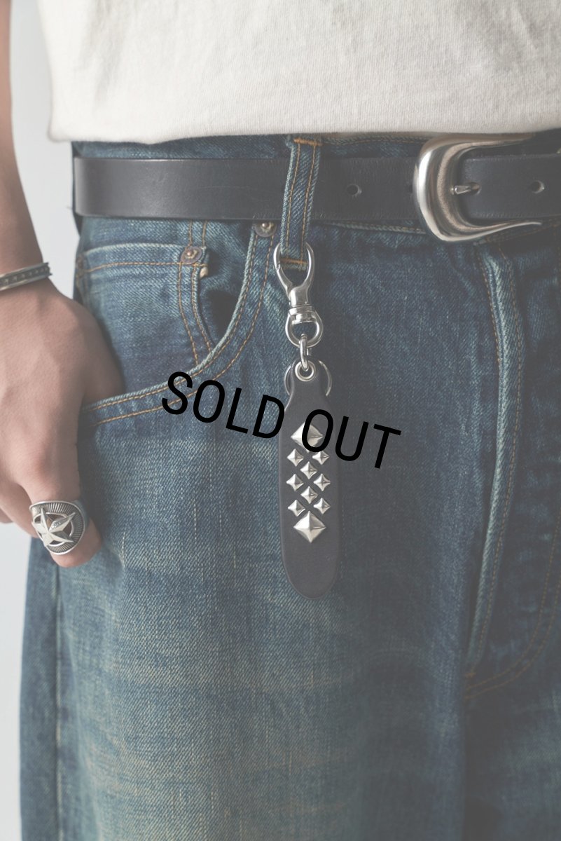 画像4: CALEE/STUDS LEATHER KEY RING ＜TYPE C＞（BLACK）［スタッズレザーキーリング-26春夏］ (4)