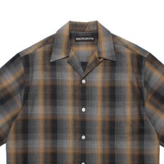画像2: WACKO MARIA/OMBRE CHECK OPEN COLLAR SHIRT（GRAY）［オンブレチェックオープンカラーシャツ-26春夏］ (2)