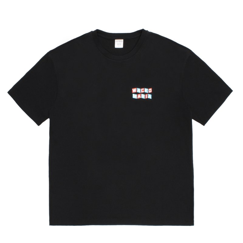 画像1: WACKO MARIA/WASHED HEAVY WEIGHT T-SHIRT（BLACK）［プリント+刺繍T-26春夏］