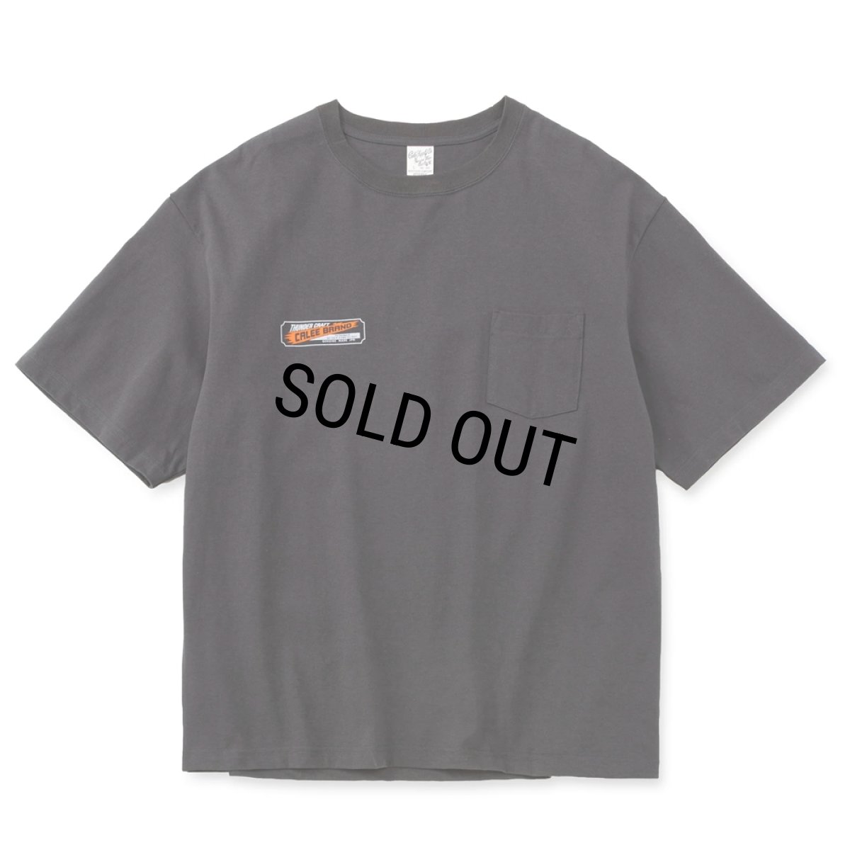画像1: CALEE/VINTAGE TYPE THUNDER CRAFT POCKET TEE（CHARCOAL）［プリントポケT-26春夏］ (1)
