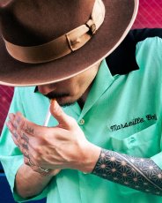 画像6: WACKO MARIA/THE PHOENICIAN SCHEME / 50'S OPEN COLLAR SHIRT（MINT）［50'Sオープンカラーシャツ-26春夏］ (6)