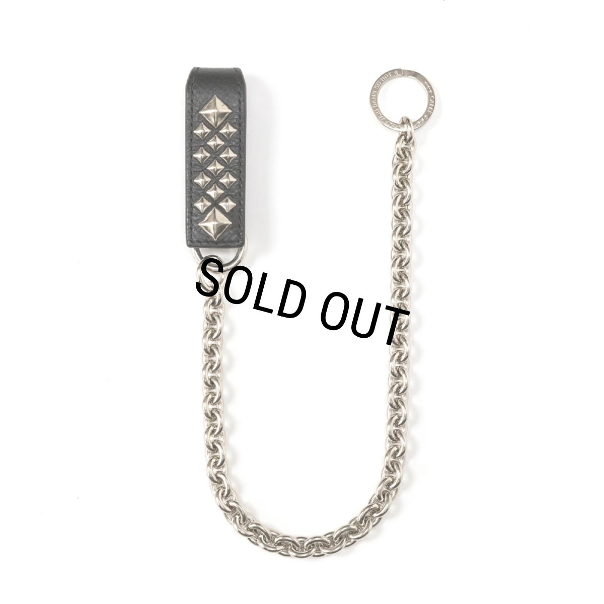 画像1: CALEE/STUDS LEATHER WALLET CHAIN（BLACK）［スタッズレザーウォレットチェーン-26春夏］ (1)