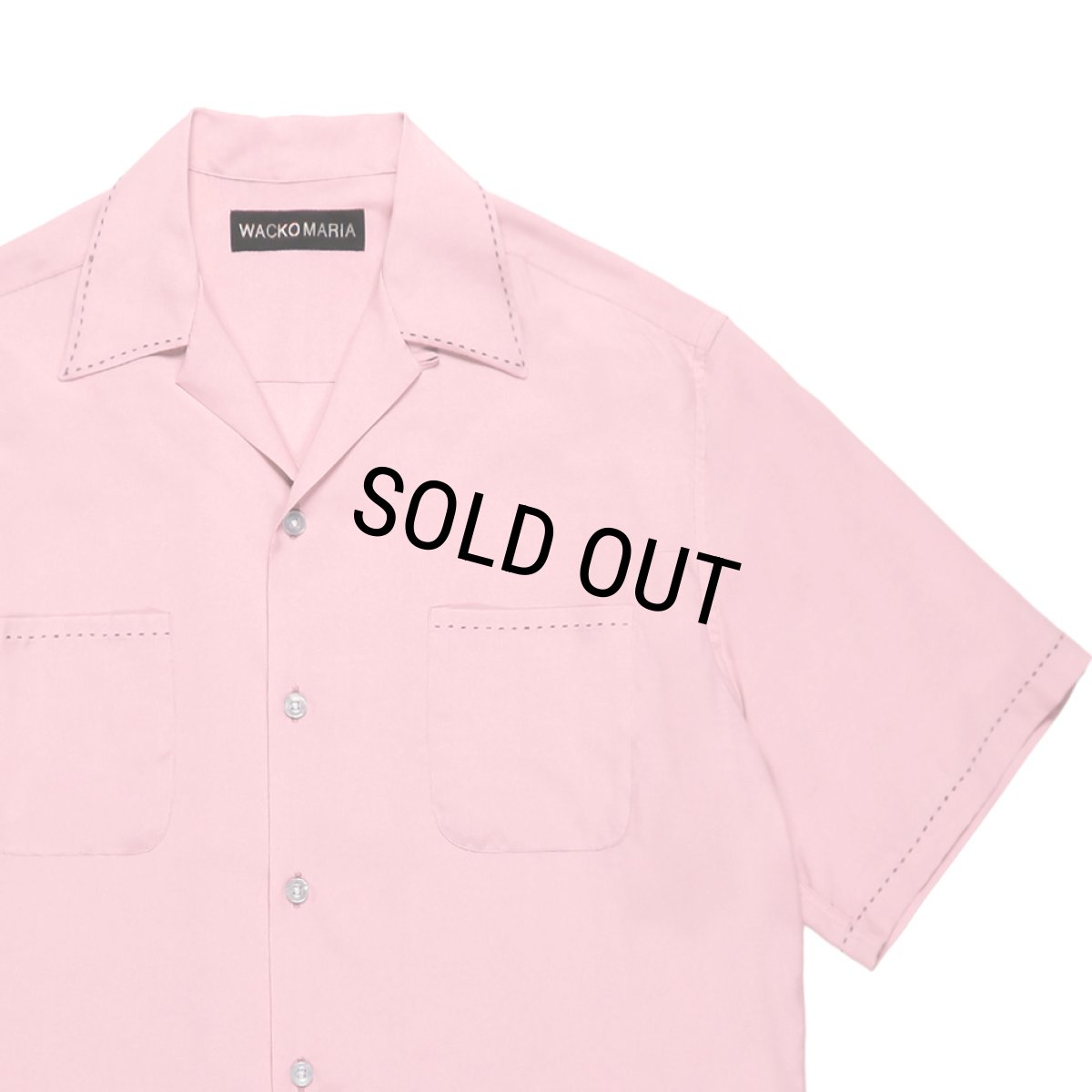 画像2: WACKO MARIA/50'S OPEN COLLAR SHIRT（PINK）［ピンポイントステッチ50'Sオープンカラーシャツ-26春夏］ (2)