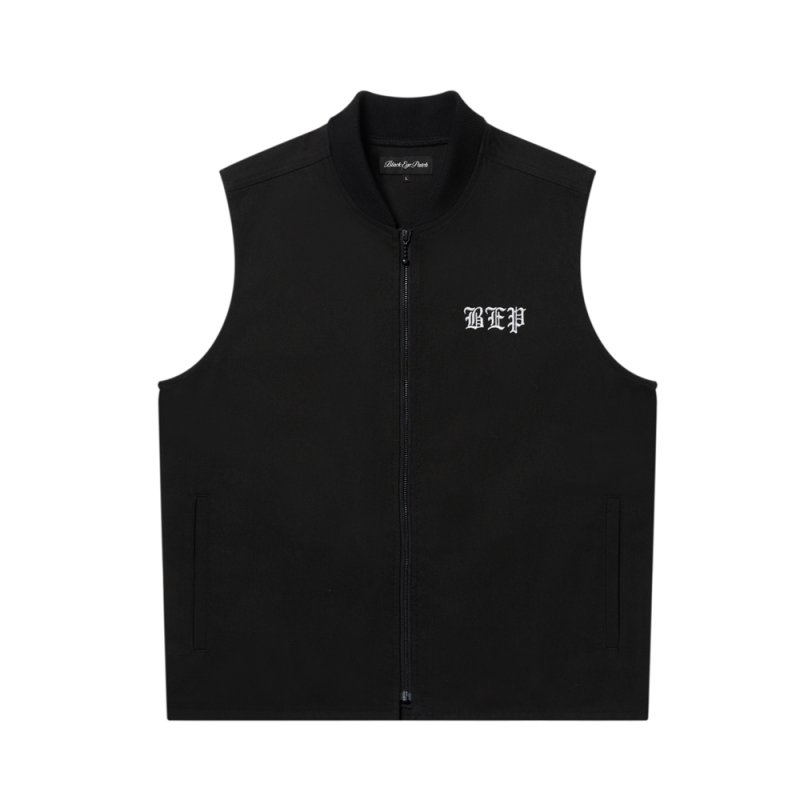 画像1: BlackEyePatch/3 LETTER OE WASHED BIKER VEST（BLACK）