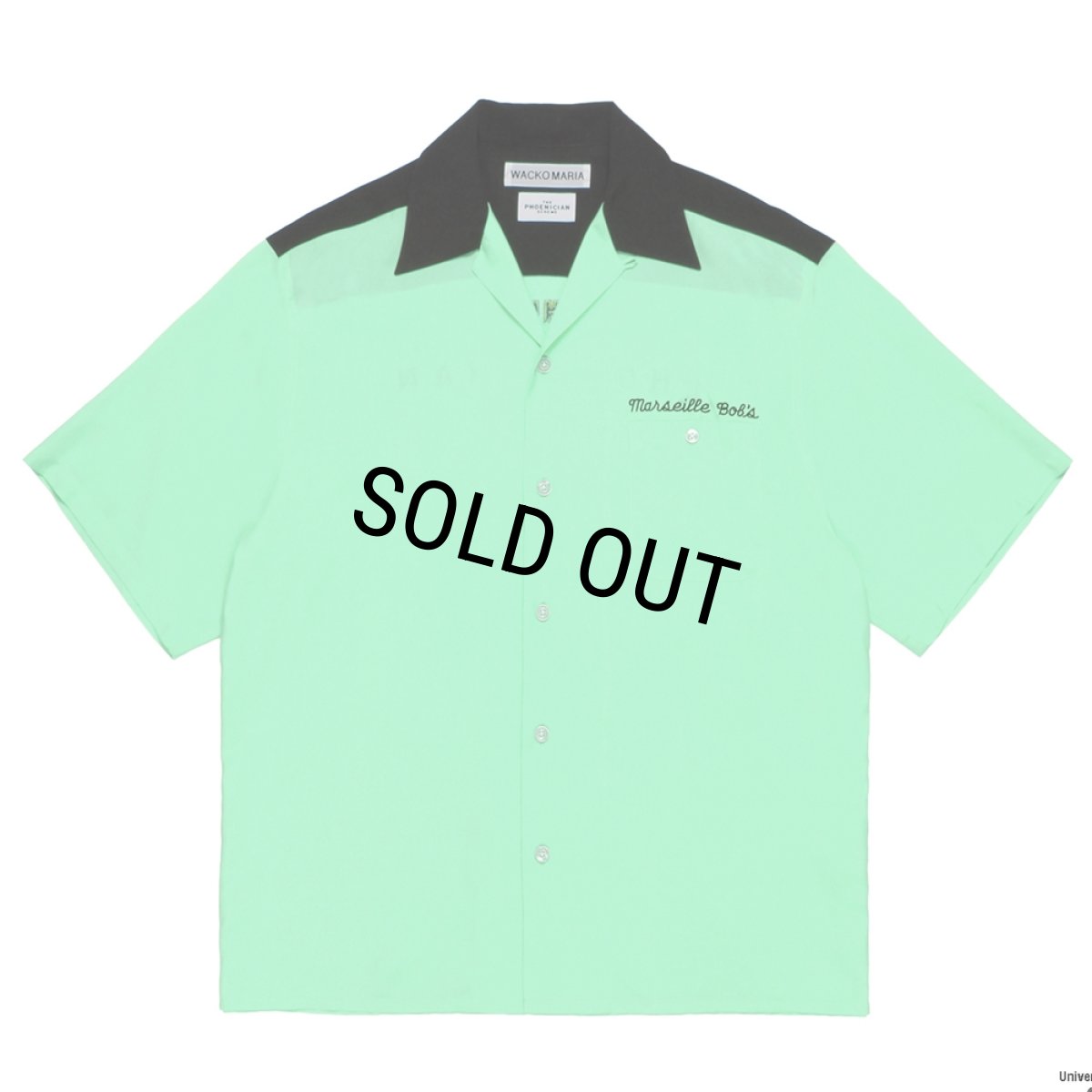 画像1: WACKO MARIA/THE PHOENICIAN SCHEME / 50'S OPEN COLLAR SHIRT（MINT）［50'Sオープンカラーシャツ-26春夏］ (1)