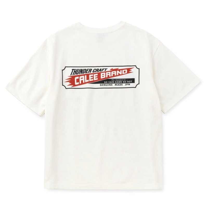 画像2: CALEE/VINTAGE TYPE THUNDER CRAFT POCKET TEE（WHITE）［プリントポケT-26春夏］
