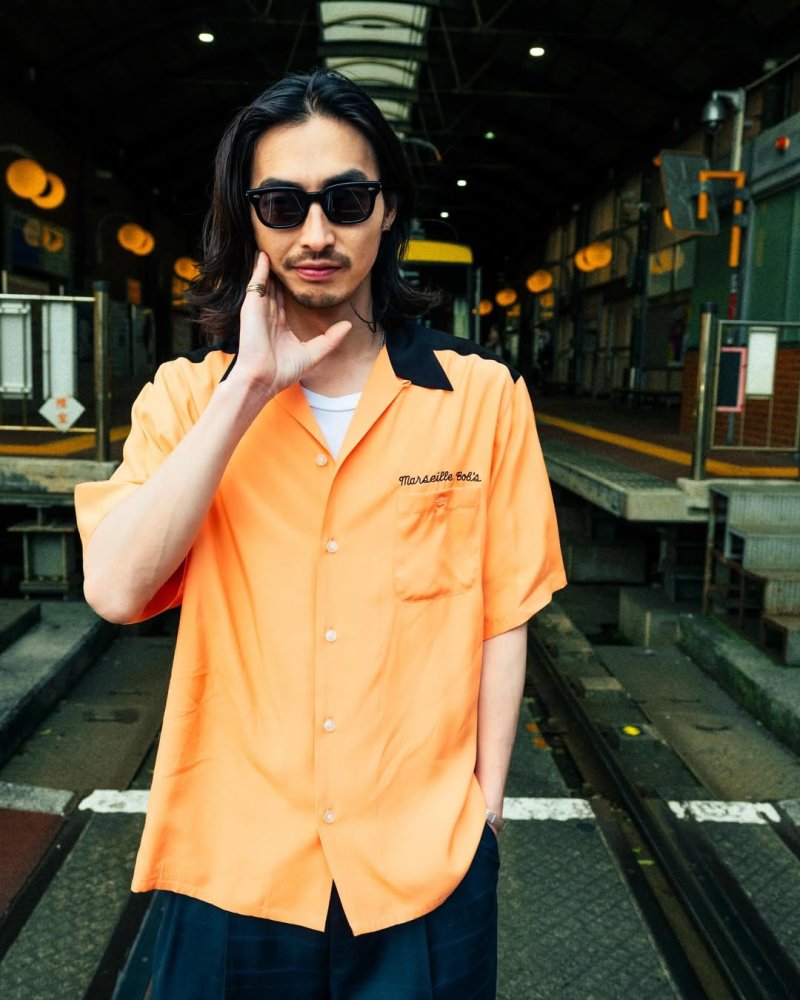 画像3: WACKO MARIA/THE PHOENICIAN SCHEME / 50'S OPEN COLLAR SHIRT（ORANGE）［50'Sオープンカラーシャツ-26春夏］