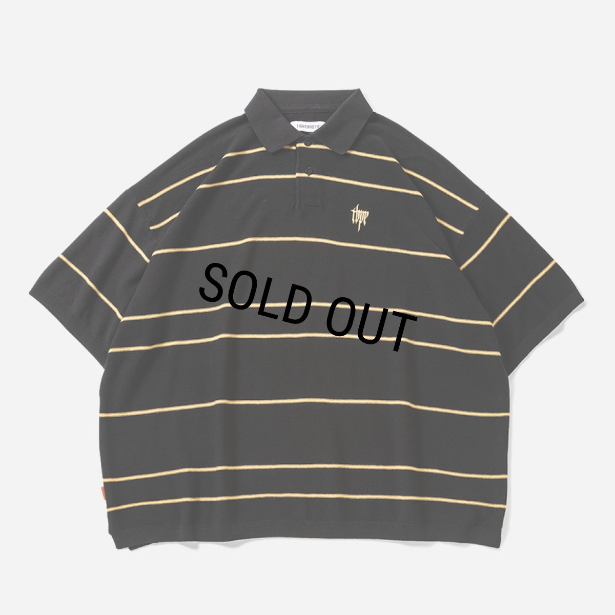 画像1: TIGHTBOOTH/BORDER KNIT POLO（Black）［ボーダーニットポロ-26春夏］ (1)