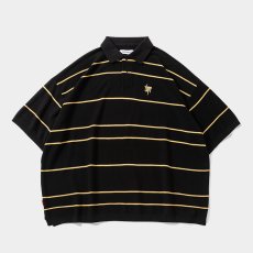 画像1: TIGHTBOOTH/BORDER KNIT POLO（Black）［ボーダーニットポロ-26春夏］ (1)