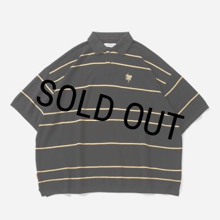 TIGHTBOOTH/BORDER KNIT POLO（Black）［ボーダーニットポロ-26春夏