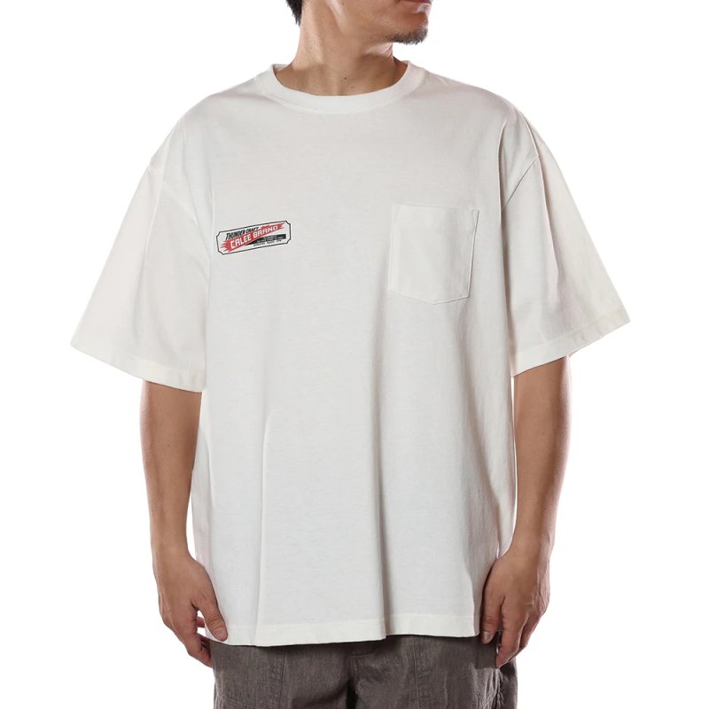 画像3: CALEE/VINTAGE TYPE THUNDER CRAFT POCKET TEE（WHITE）［プリントポケT-26春夏］