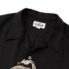 画像3: CALEE/SNAKE PATTERN PANEL S/S SH（BLACK）［スネークパターンシャツ-26春夏］ (3)