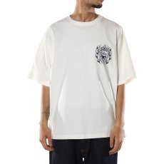 画像3: CALEE/VINTAGE TYPE FLAME LOGO PINSTRIPING S/ S TEE ＜NATURALLY PAINT DESIGN＞（INK BLACK）［プリントT-26春夏］ (3)