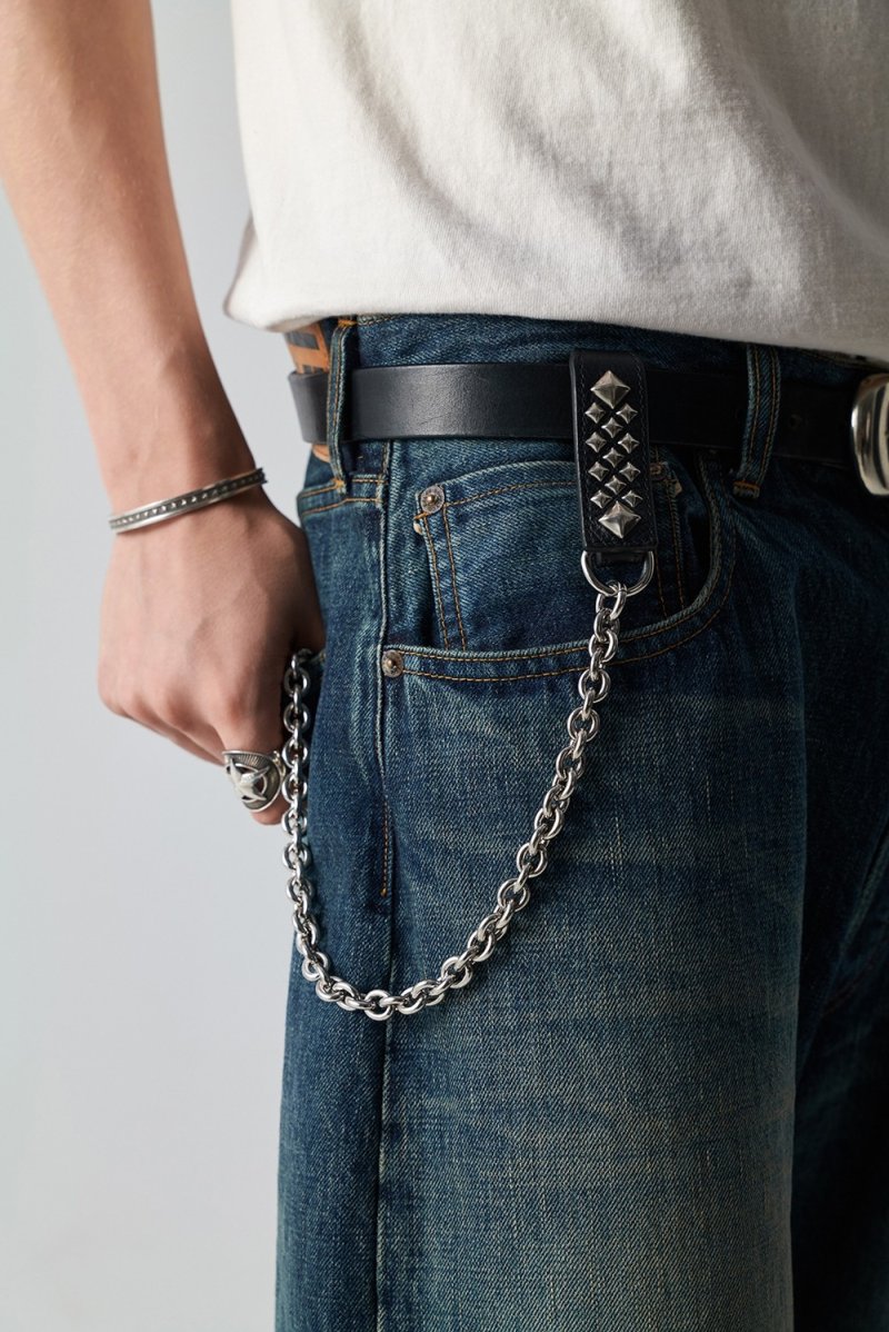 画像3: CALEE/STUDS LEATHER WALLET CHAIN（BLACK）［スタッズレザーウォレットチェーン-26春夏］