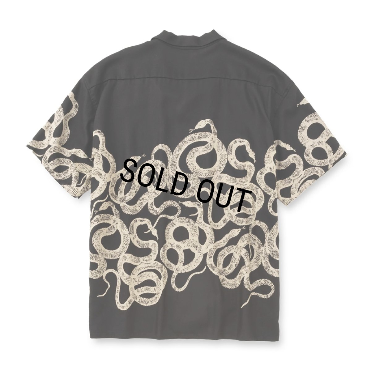 画像2: CALEE/SNAKE PATTERN PANEL S/S SH（BLACK）［スネークパターンシャツ-26春夏］ (2)